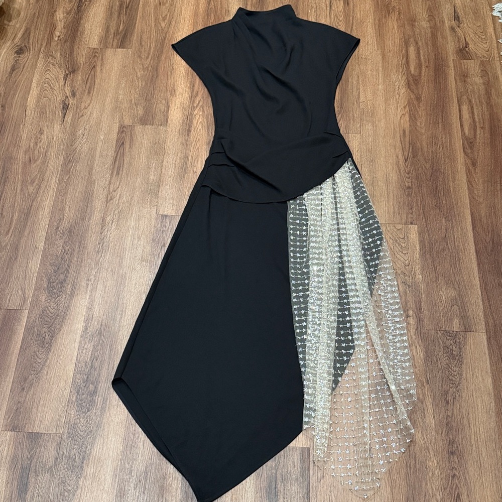 STAUD Effie Dress In Black Stardust - Picture 4 of 8